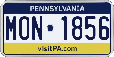 PA license plate MON1856