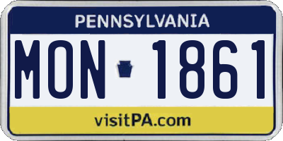 PA license plate MON1861