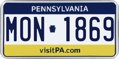 PA license plate MON1869