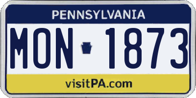 PA license plate MON1873