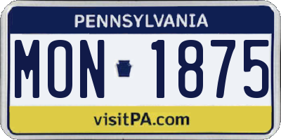 PA license plate MON1875
