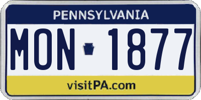 PA license plate MON1877