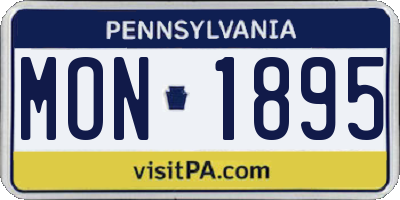 PA license plate MON1895