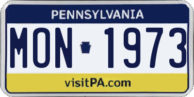 PA license plate MON1973