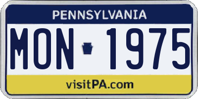 PA license plate MON1975