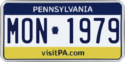 PA license plate MON1979