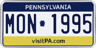 PA license plate MON1995