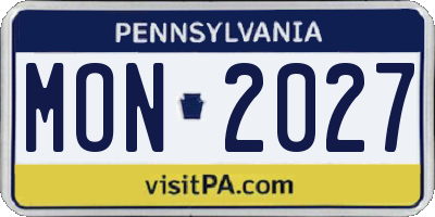 PA license plate MON2027