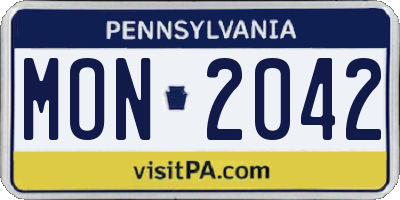 PA license plate MON2042