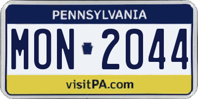 PA license plate MON2044