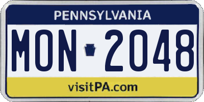 PA license plate MON2048