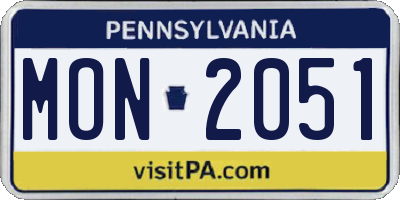 PA license plate MON2051