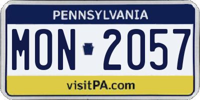 PA license plate MON2057