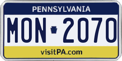 PA license plate MON2070