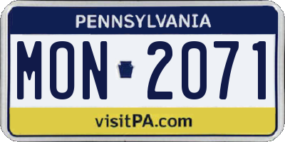 PA license plate MON2071