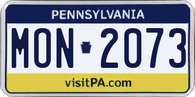 PA license plate MON2073