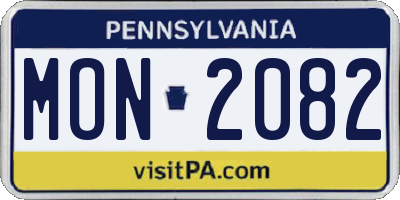 PA license plate MON2082
