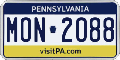 PA license plate MON2088