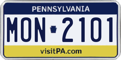PA license plate MON2101