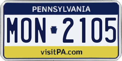 PA license plate MON2105