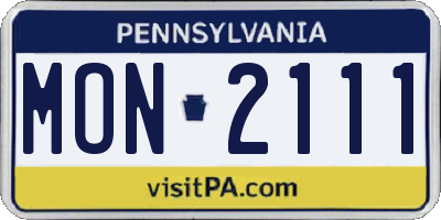 PA license plate MON2111