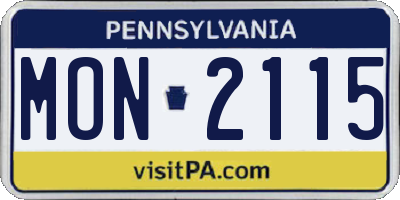 PA license plate MON2115
