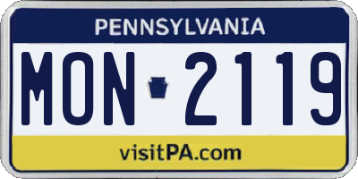 PA license plate MON2119