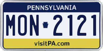 PA license plate MON2121