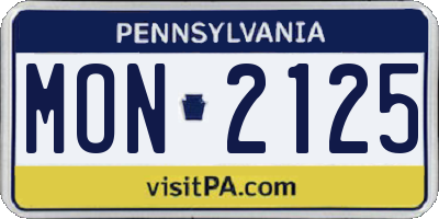 PA license plate MON2125