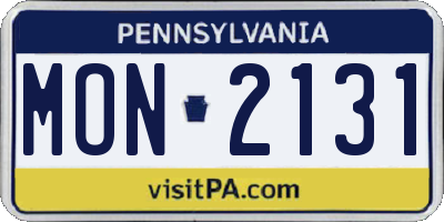 PA license plate MON2131