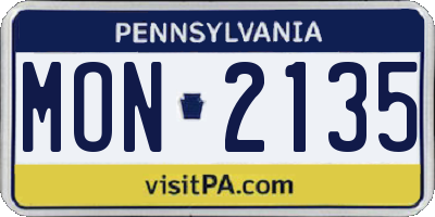PA license plate MON2135