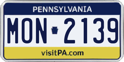 PA license plate MON2139