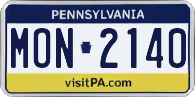 PA license plate MON2140