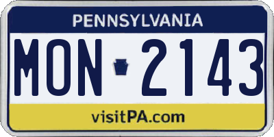 PA license plate MON2143