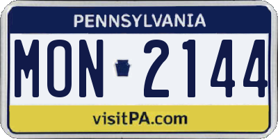 PA license plate MON2144