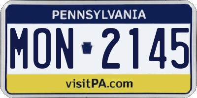 PA license plate MON2145