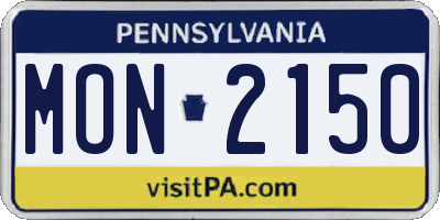 PA license plate MON2150