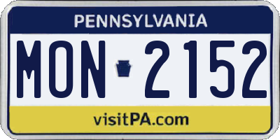 PA license plate MON2152