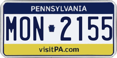 PA license plate MON2155