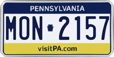 PA license plate MON2157