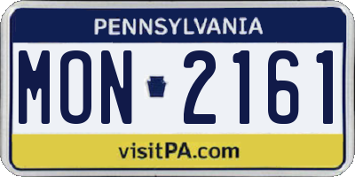 PA license plate MON2161