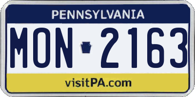 PA license plate MON2163