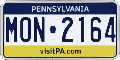 PA license plate MON2164