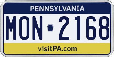PA license plate MON2168