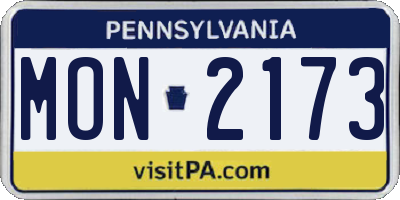 PA license plate MON2173