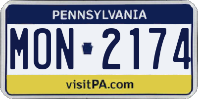 PA license plate MON2174