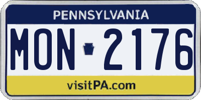 PA license plate MON2176