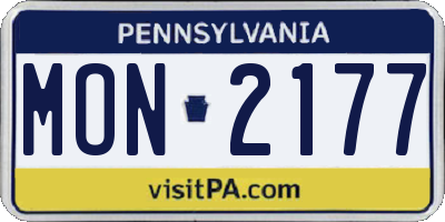 PA license plate MON2177