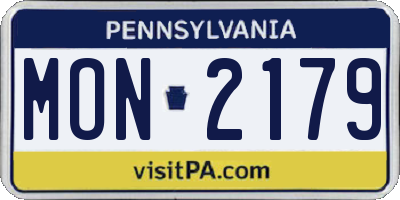 PA license plate MON2179