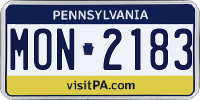 PA license plate MON2183